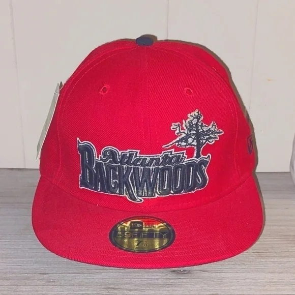 NWT Rare New Era Atlanta Backwoods Logo Fitted Baseball Hat - Picture 5 of 15
